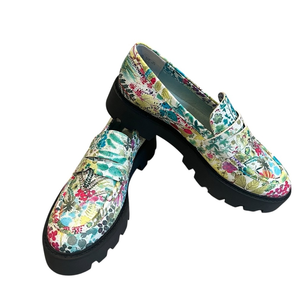 Franco Sarto L-Balin Floral Chunky Lug Sole Loafers, Sz 7.5 - Picture 2 of 14